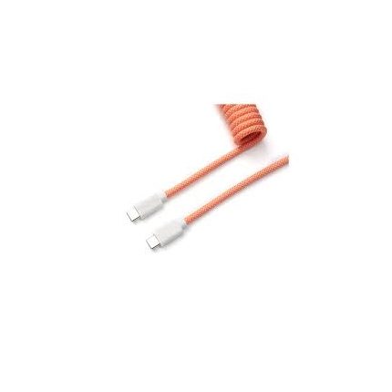 Кабел за клавиатура Keychron Coiled Aviator Straight Custom USB Cable, USB-C - USB-C  Pink Orange